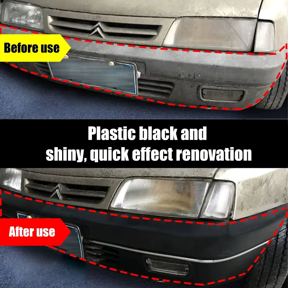 Plastic Restorer for Car Easy To Use Plastic Part Refurbishment Crystal Coating Refurbish Agent with Sponge Long Lasting