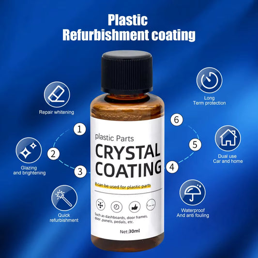 Plastic Restorer for Car Easy To Use Plastic Part Refurbishment Crystal Coating Refurbish Agent with Sponge Long Lasting