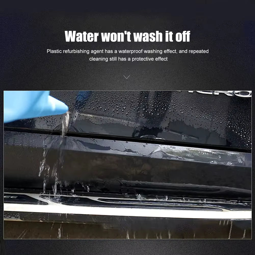 Plastic Restorer for Car Easy To Use Plastic Part Refurbishment Crystal Coating Refurbish Agent with Sponge Long Lasting