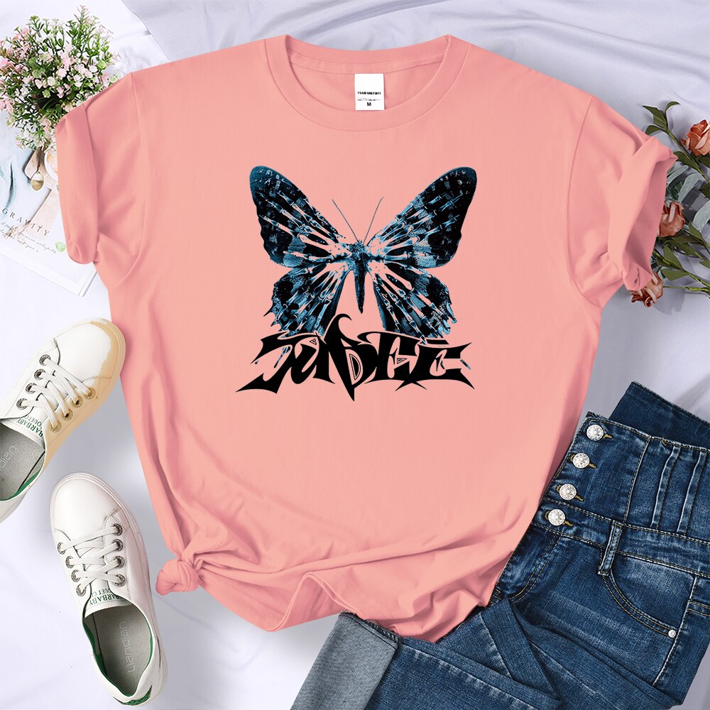 Blue-Flower-Butterfly-Cool-Womens-Brand-Tee-Clothes-Short-Sleeve-Shirt-Fashion-Loose-T-Shirt-Pattern-1