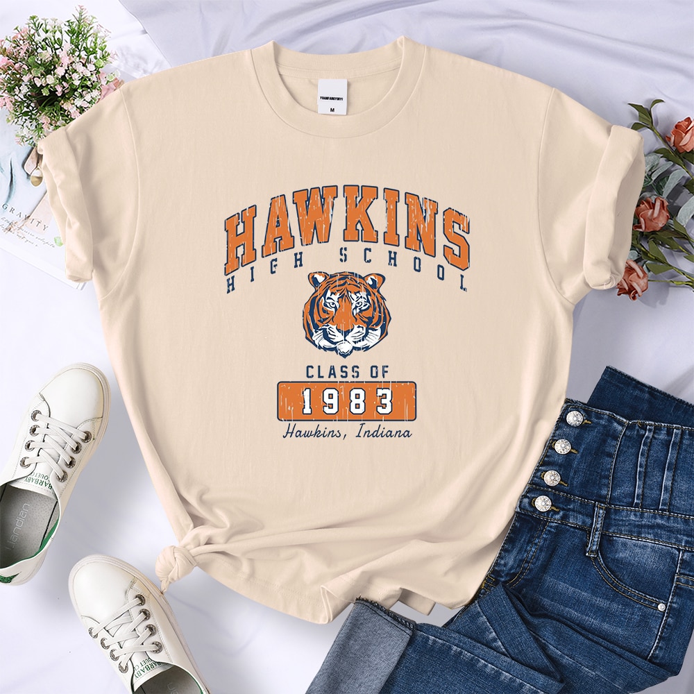 Hawkins-High-School-Class-Of-1983-Womens-T-Shirts-Breathable-Casual-Tshirt-Cute-Harajuku-Short-Sleeve