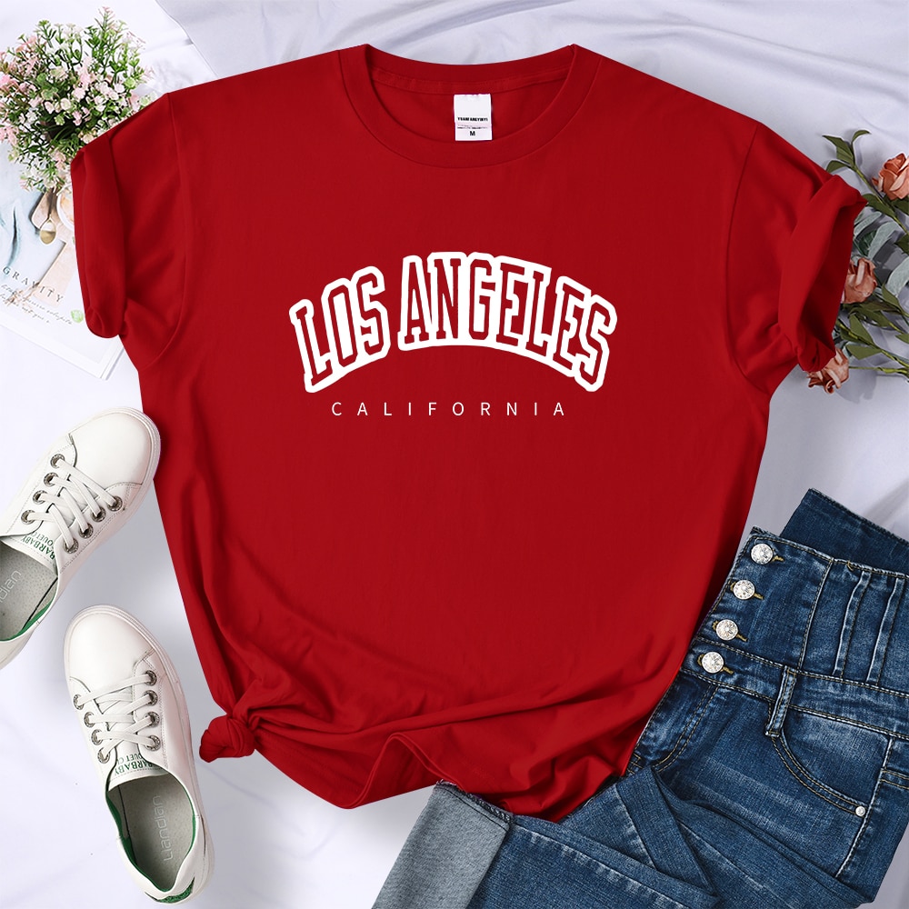 Los-Angeles-California-Funny-Letter-Print-Womens-T-Shirt-Street-Breathable-Short-Sleeve-Fashion-Casual-Clothes
